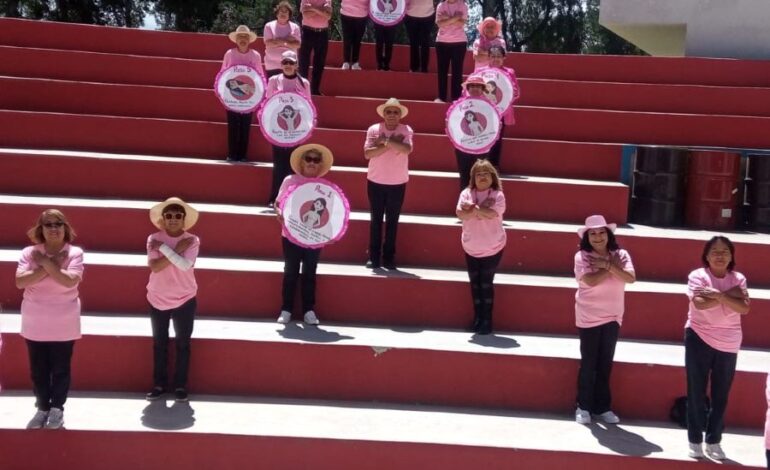 Participa IMSS Hidalgo en Moño Rosa Para Visibilizar Lucha Contra el Cáncer de Mama