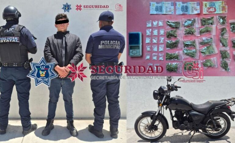 Aseguran A Persona Presuntamente Relacionada Con Delitos Contra La Salud, En Progreso De Obregón