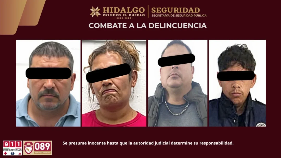 La Secretaría de Seguridad Pública de Hidalgo detuvo a cuatro personas